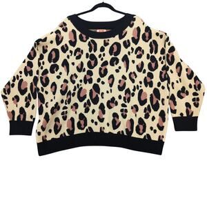 EVRI Sweater Womens 3X Leopard Print Pullover Fall Casual Cozy Plus Size Autumn